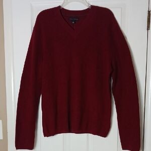 NWT Banana Republic Men's Maroon Wool Blend V-Neck Sweater Size L